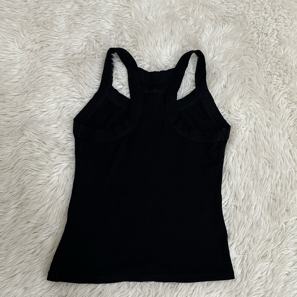Adanola Black Ribbed Racerback Tank Top - Picture 4 of 4